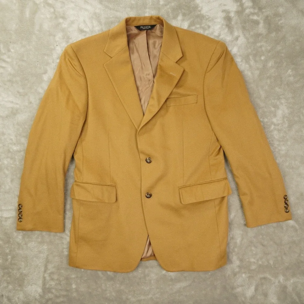 Jos. A. Bank Vintage 90s Cashmere Blazer Men's 40R Camel Brown Classic Old Money